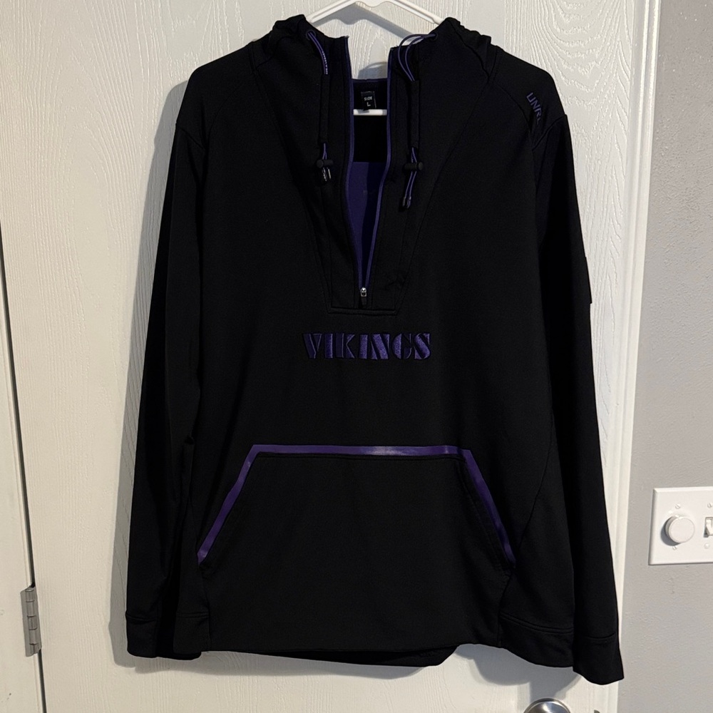 UNRL - Limited Edition Black and Purple Minnesota Vikings Hoodie - Size Large